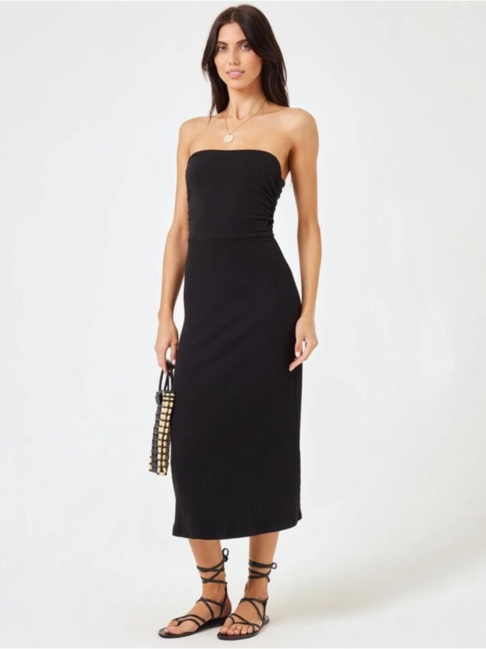 L*Space Manaia Midi Dress / Skirt Black Women’s Size XL NWT